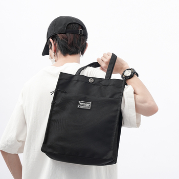 Férfi nylon tote táska, 13 hüvelykes laptop befogadására, nagy kapacitású, üzleti utazásokhoz