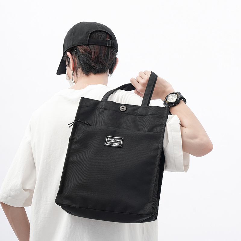 Férfi nylon tote táska, 13 hüvelykes laptop befogadására, nagy kapacitású, üzleti utazásokhoz