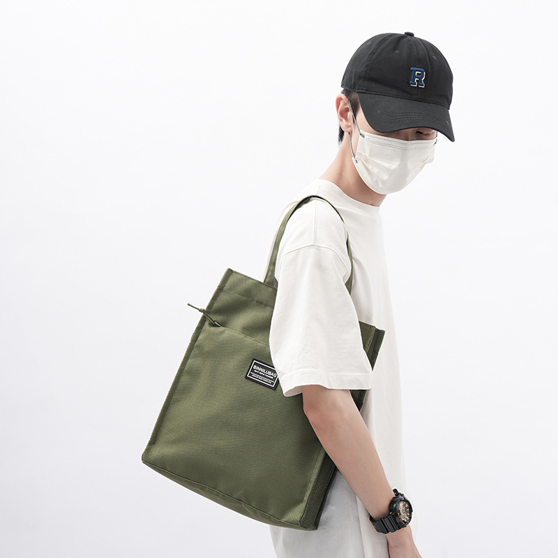 Férfi nylon tote táska, 13 hüvelykes laptop befogadására, nagy kapacitású, üzleti utazásokhoz