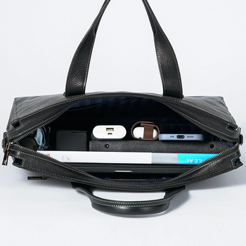 Férfi bőr üzleti aktatáska, modell 6777-3, üzleti utazás stílus, első osztályú borjúbőr, kopásálló, bővíthető