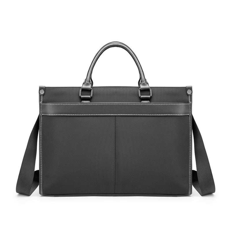 Nylon férfi üzleti irattáska, vízálló, kopásálló, poliészter bélés, egyszínű minta