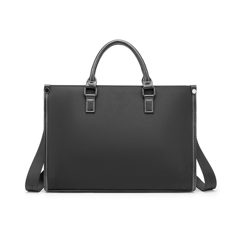 Nylon férfi üzleti irattáska, vízálló, kopásálló, poliészter bélés, egyszínű minta