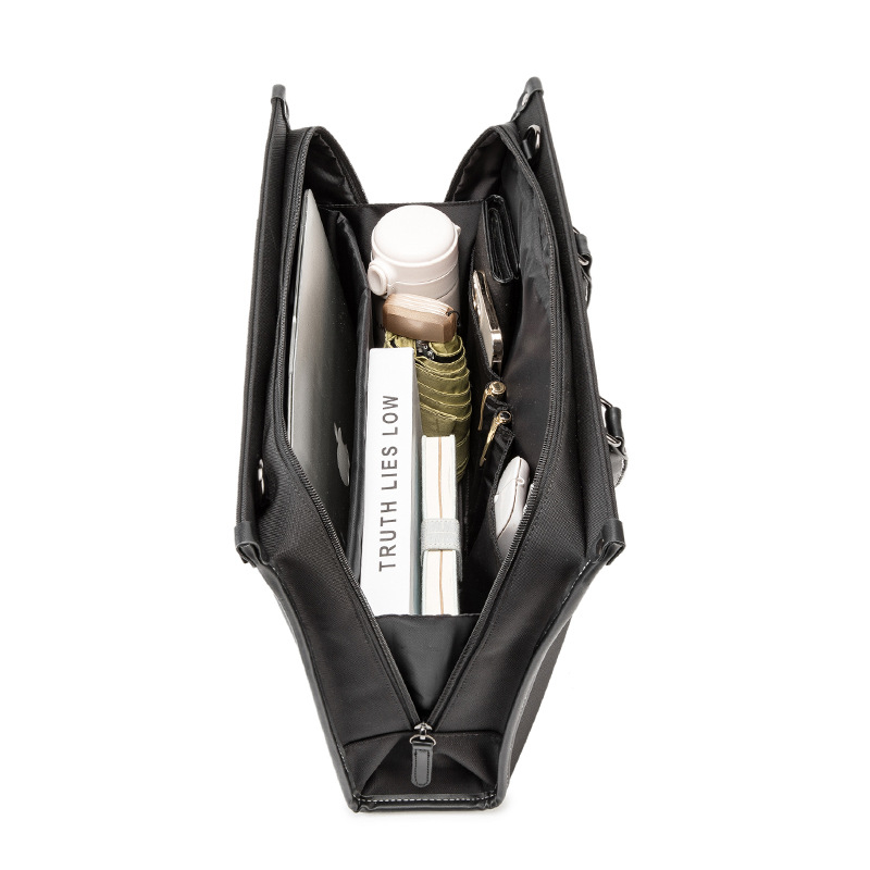 Nylon férfi üzleti irattáska, vízálló, kopásálló, poliészter bélés, egyszínű minta