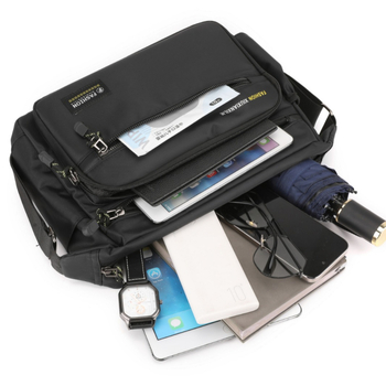 Férfi üzleti válltáska, Oxford anyag, poliészter bélés, vízálló, kopásálló, Stílus: üzleti utazás