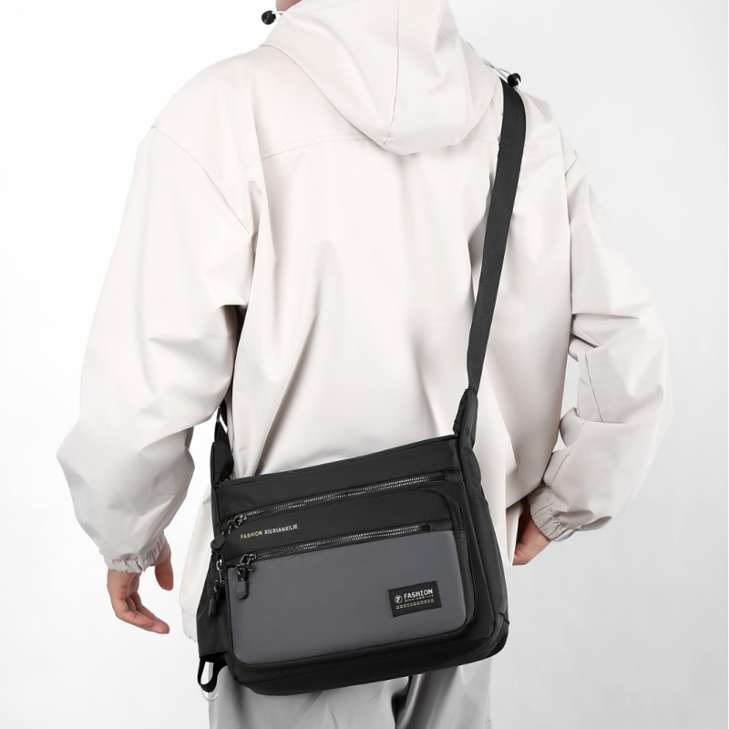 Férfi üzleti válltáska, Oxford anyag, poliészter bélés, vízálló, kopásálló, Stílus: üzleti utazás