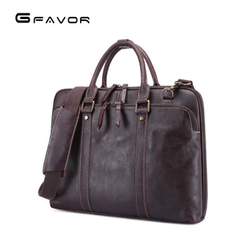 Muška kožna poslovna torba G-FAVOR, koža prvog sloja goveda, može se nositi na ramenu ili crossbody, vodootporna