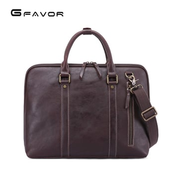 Muška kožna poslovna torba G-FAVOR, koža prvog sloja goveda, može se nositi na ramenu ili crossbody, vodootporna