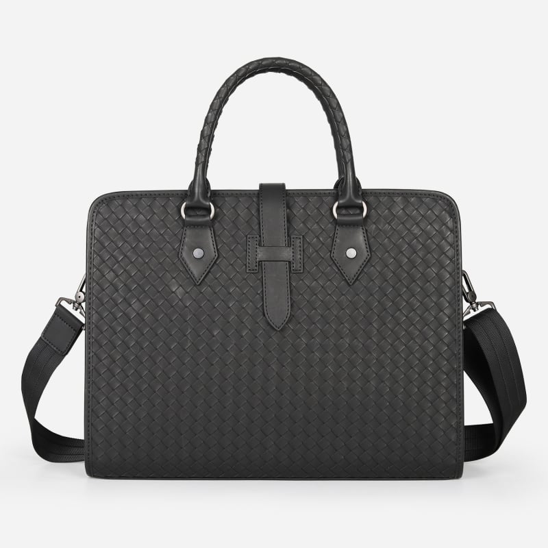 Férfi kézitáska mikroszálas anyagból, egyszínű mintázat, poliészter bélés, ideális üzleti utazásokhoz