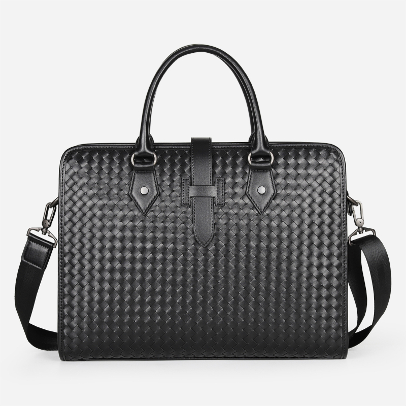 Férfi kézitáska mikroszálas anyagból, egyszínű mintázat, poliészter bélés, ideális üzleti utazásokhoz