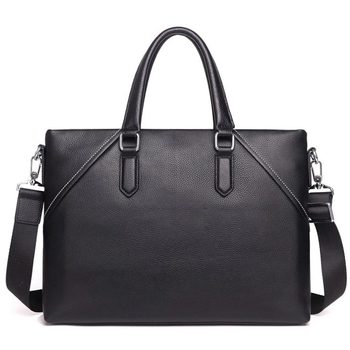 Férfi üzleti táska valódi bőrből, városi minimalist stílus, felsőréteg marhabőrből, poliészter bélés, egyszínű mintázat, vízálló