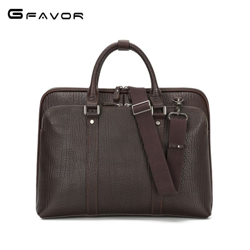 G-FAVOR muška kožna aktovka, poslovni stil putovanja, prugasti uzorak, podstava poliester-pamuk