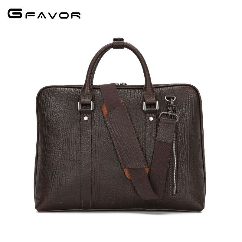 G-FAVOR muška kožna aktovka, poslovni stil putovanja, prugasti uzorak, podstava poliester-pamuk