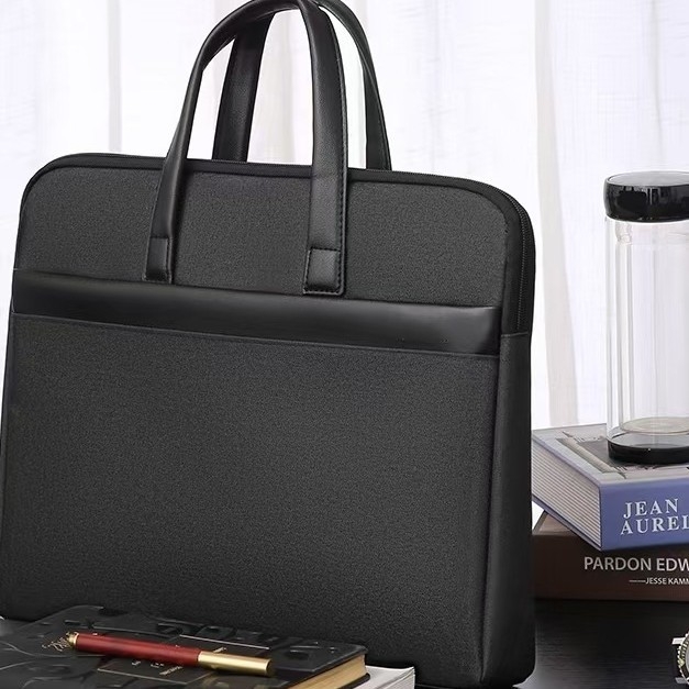 Мъжка делова чанта Haoxuan Stationery, платно, цип, 2 отделения, оксфорд платно