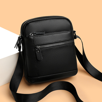 Pánska kožená taška cez rameno – biznis cestovanie, pravá koža, vrchná vrstva hovädzej kože, podšívka z polyesteru