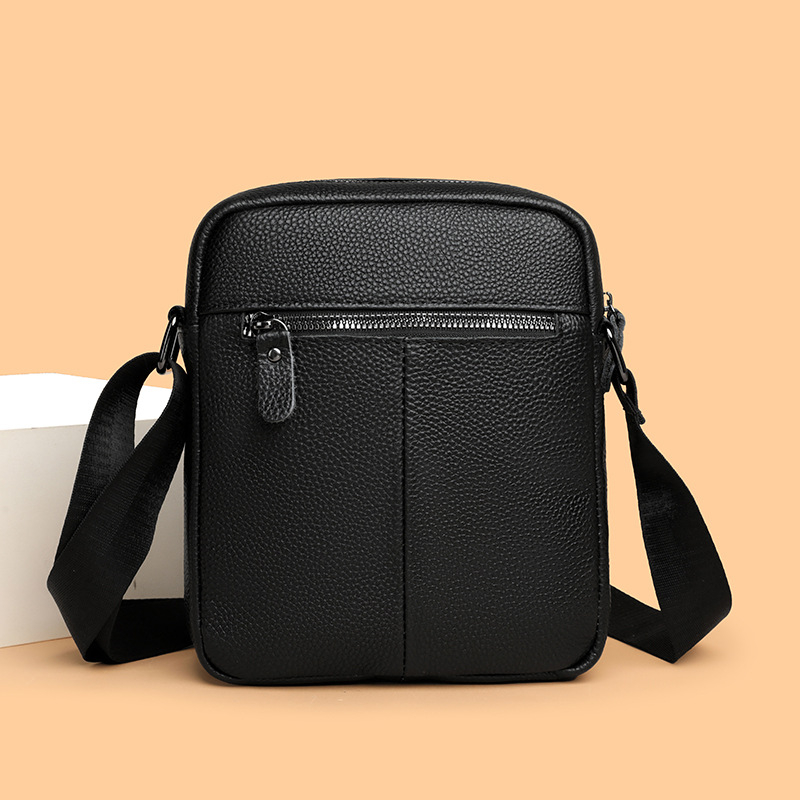 Pánska kožená taška cez rameno – biznis cestovanie, pravá koža, vrchná vrstva hovädzej kože, podšívka z polyesteru