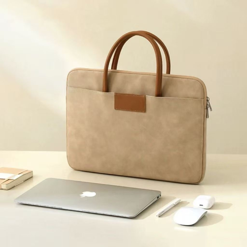 Geantă de laptop business – material PU respirabil, stil urban minimalist, căptușeală din piele sintetică, primăvara 2025, unisex