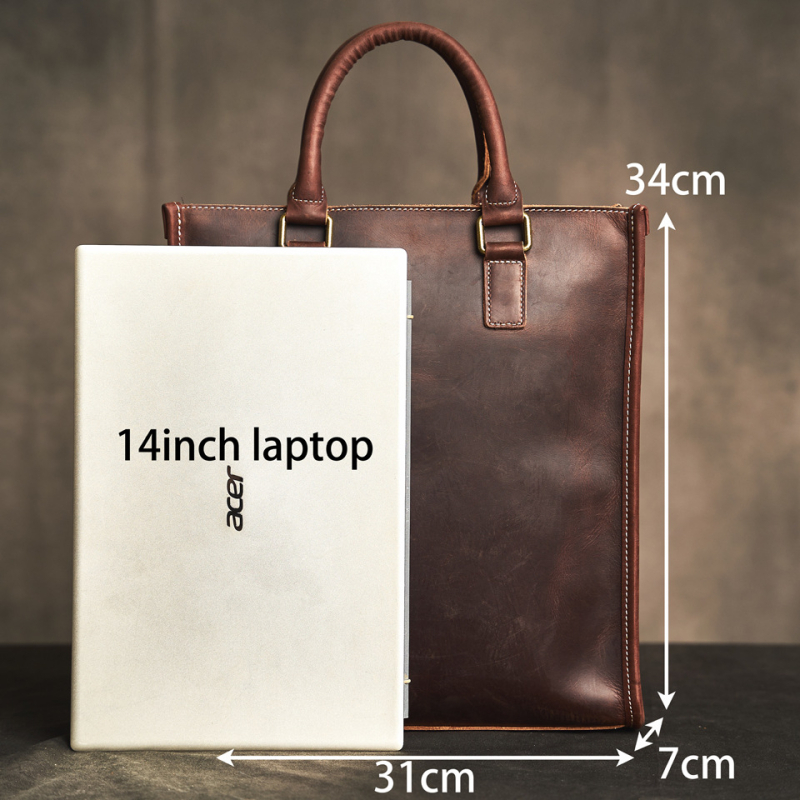 Mapă de afaceri din piele naturală, piele de vită de înaltă calitate, căptușeală din piele, rezistentă la uzură, pentru călătorii de recreere