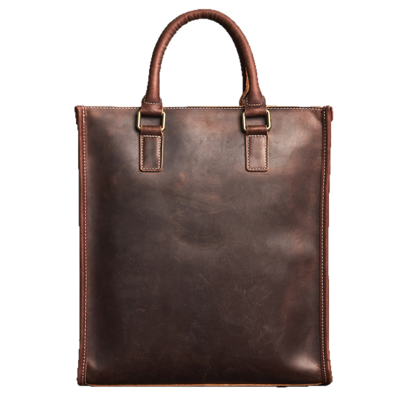 Mapă de afaceri din piele naturală, piele de vită de înaltă calitate, căptușeală din piele, rezistentă la uzură, pentru călătorii de recreere