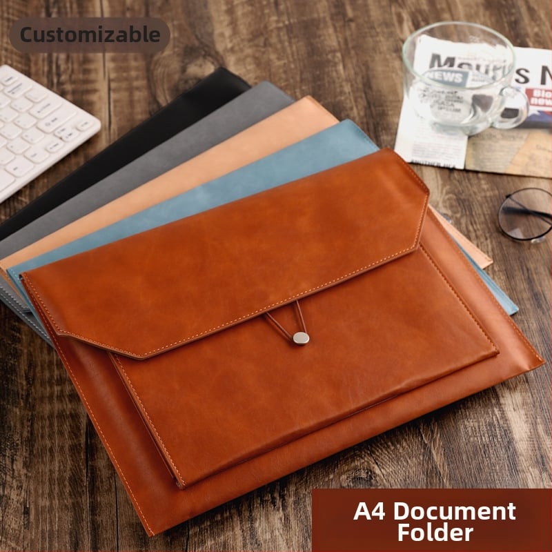 PU kožená taška na dokumenty pre podnikanie, Culture of Yishan, šnúrkový štýl, naklonený dizajn