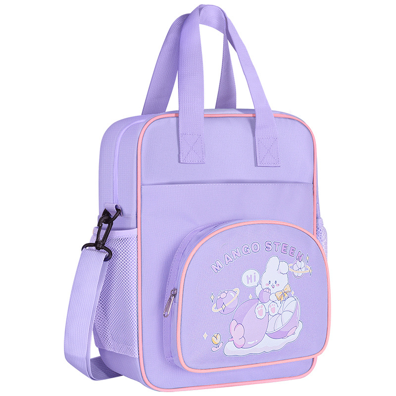 Учебна чанта за начално училище — платнена чанта с цип, карикатурен дизайн, марка Hua Jie