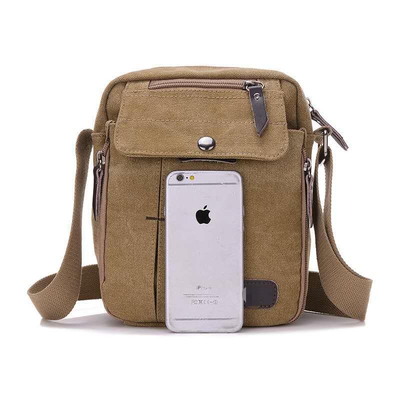 Muška torba za ramena od platna, model 5564, Lotte (platno, model 5564, muškarac, zima 2024)