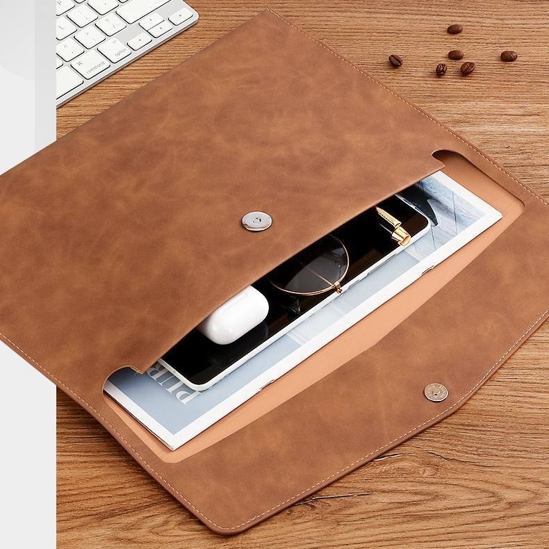 Ino PU кожена папка за документи, голям капацитет за съхранение, съхранение на документи и договори, закопчаване със щипка, правоъгълна форма