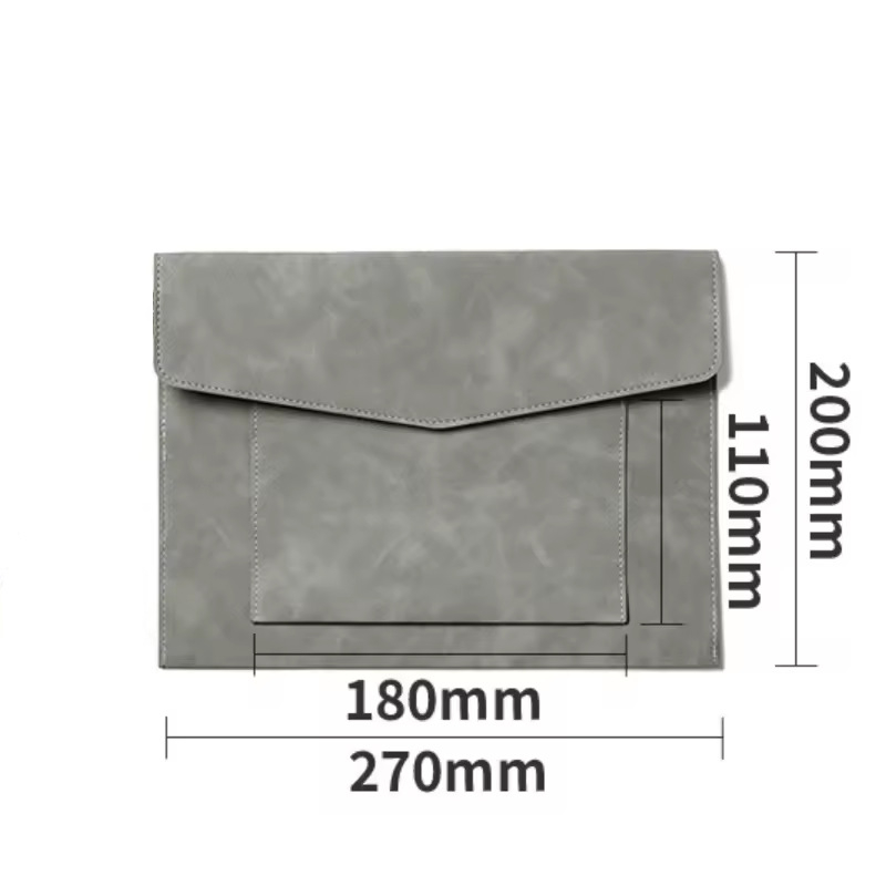 Ino PU кожена папка за документи, голям капацитет за съхранение, съхранение на документи и договори, закопчаване със щипка, правоъгълна форма