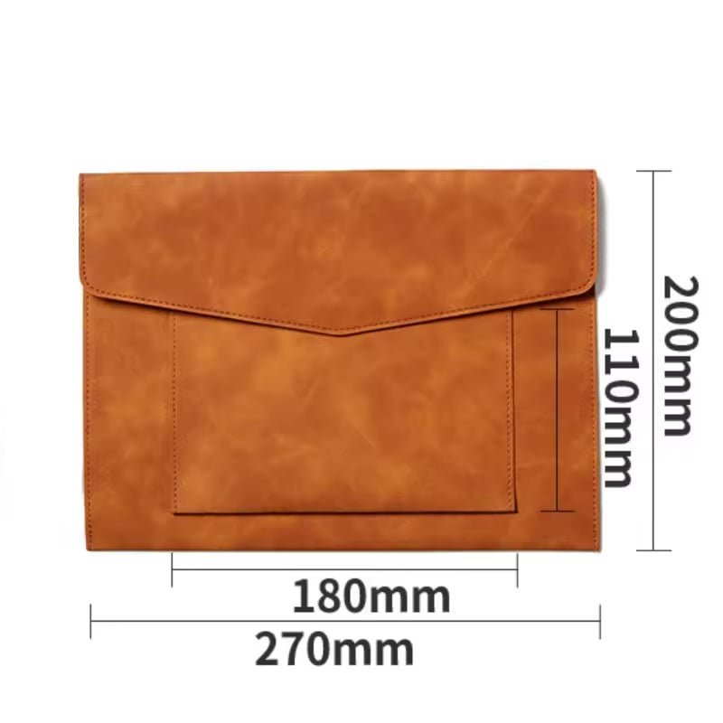 Ino PU кожена папка за документи, голям капацитет за съхранение, съхранение на документи и договори, закопчаване със щипка, правоъгълна форма