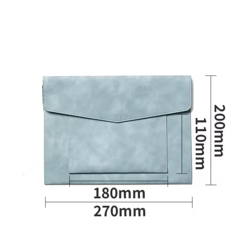 Ino PU кожена папка за документи, голям капацитет за съхранение, съхранение на документи и договори, закопчаване със щипка, правоъгълна форма