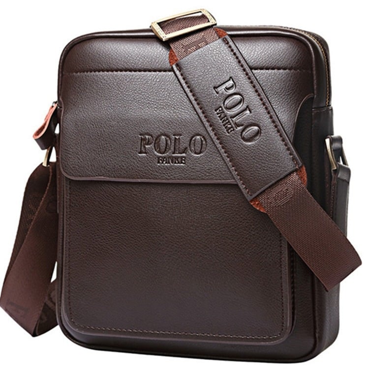 Muška torba za rame - poslovni stil, PU koža, podstava od poliestera, model 9002