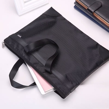 Конферентна чанта за документи Morning Light — оксфордска материя, с цип, правоъгълна форма, голям капацитет