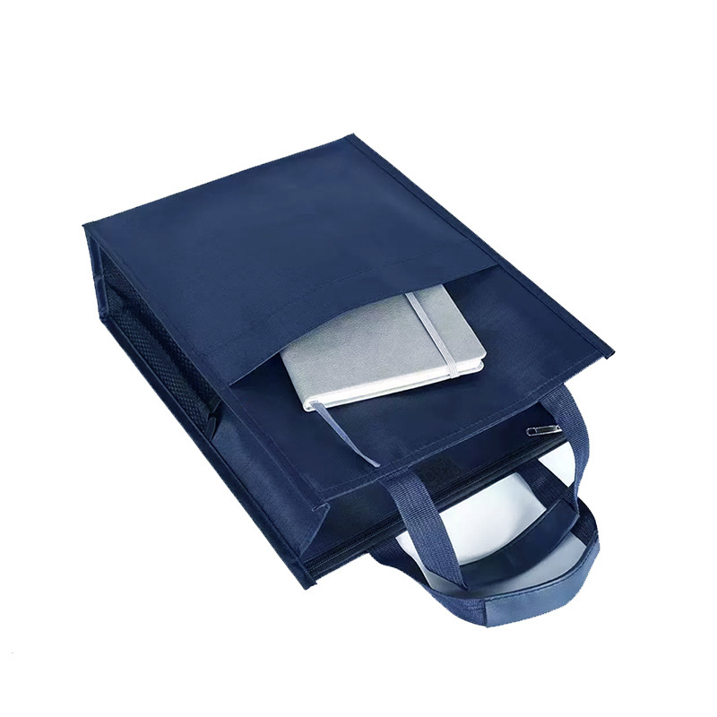 Вертикална документна чанта от Oxford платно с цип, персонализируема с печат на лого, модел 916