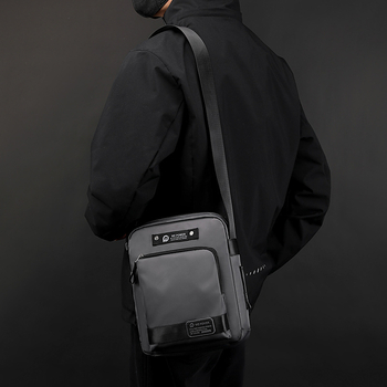 WEPOWER Muška crossbody torba za rame, višenamjenska, vodootporna, najlon, poliester podstava, za poslovna putovanja