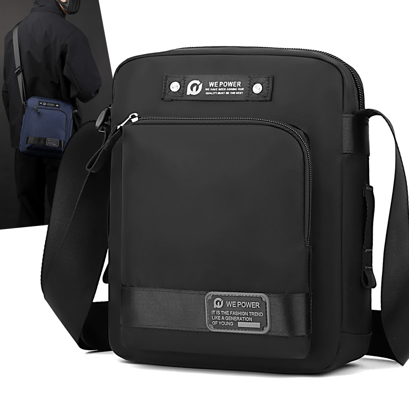 WEPOWER Muška crossbody torba za rame, višenamjenska, vodootporna, najlon, poliester podstava, za poslovna putovanja