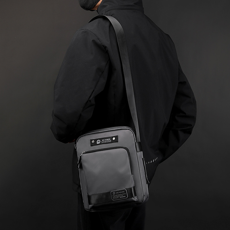 WEPOWER Muška crossbody torba za rame, višenamjenska, vodootporna, najlon, poliester podstava, za poslovna putovanja