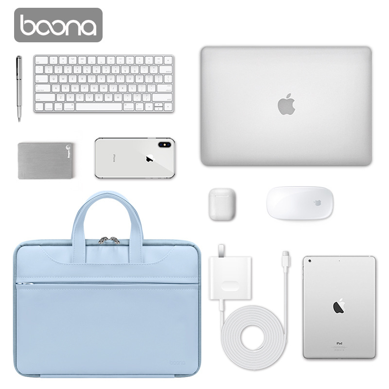 Baona kožna torba za prijenosno računalo s potpunim otvaranjem, unisex, kompatibilna s Apple, Huawei i Lenovo