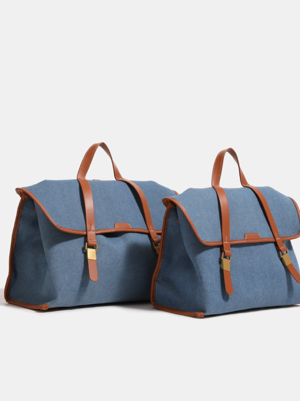 Denim višenamjenska torba za dokumente i ruksak, velik kapacitet, za dnevne obaveze i putovanja, elegantan izgled