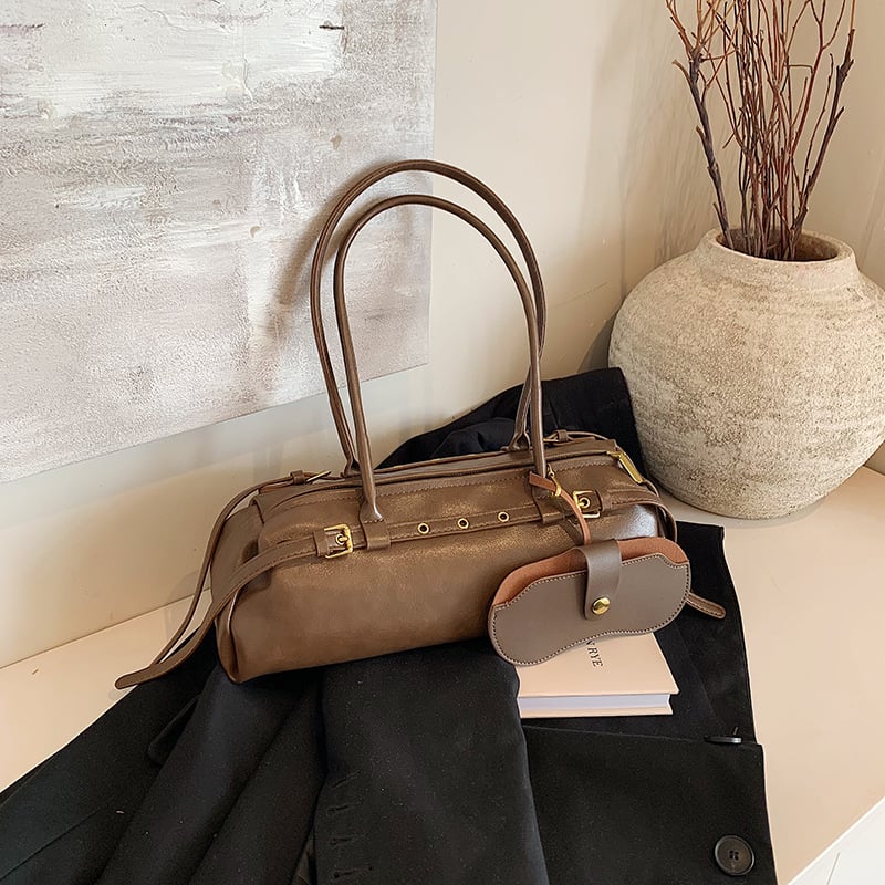 Γυναικεία tote τσάντα – αστικός μινιμαλισμός, PU υλικό, μορφή μαξιλαριού, φερμουάρ, άνοιξη 2025