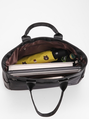 Nylon tote torba za poslovnu svakodnevicu, zatvarač, vodoravni kvadratni oblik, poliesterska podstava, unutarnji džep sa zipom, džep za telefon, džep za ID, dvostruke ručke