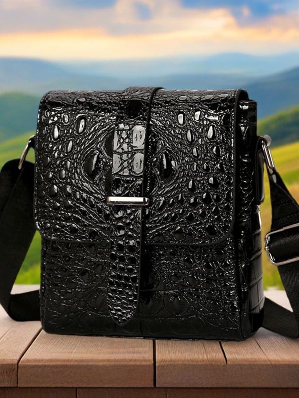 Muška torba za ramena, PU materijal, PU podstava, poslovni stil, jednobojni dizajn