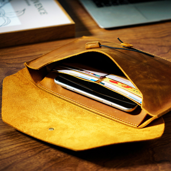 Taška na notebook z kože prvej vrstvy, priedušná a odolná voči opotrebeniu; podšívka: koža; značka: Aipi Leather; štýl: národný trend a nový štýl