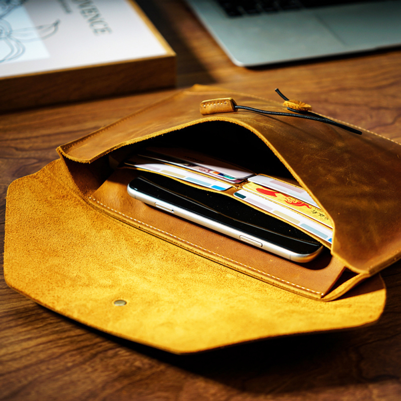 Taška na notebook z kože prvej vrstvy, priedušná a odolná voči opotrebeniu; podšívka: koža; značka: Aipi Leather; štýl: národný trend a nový štýl