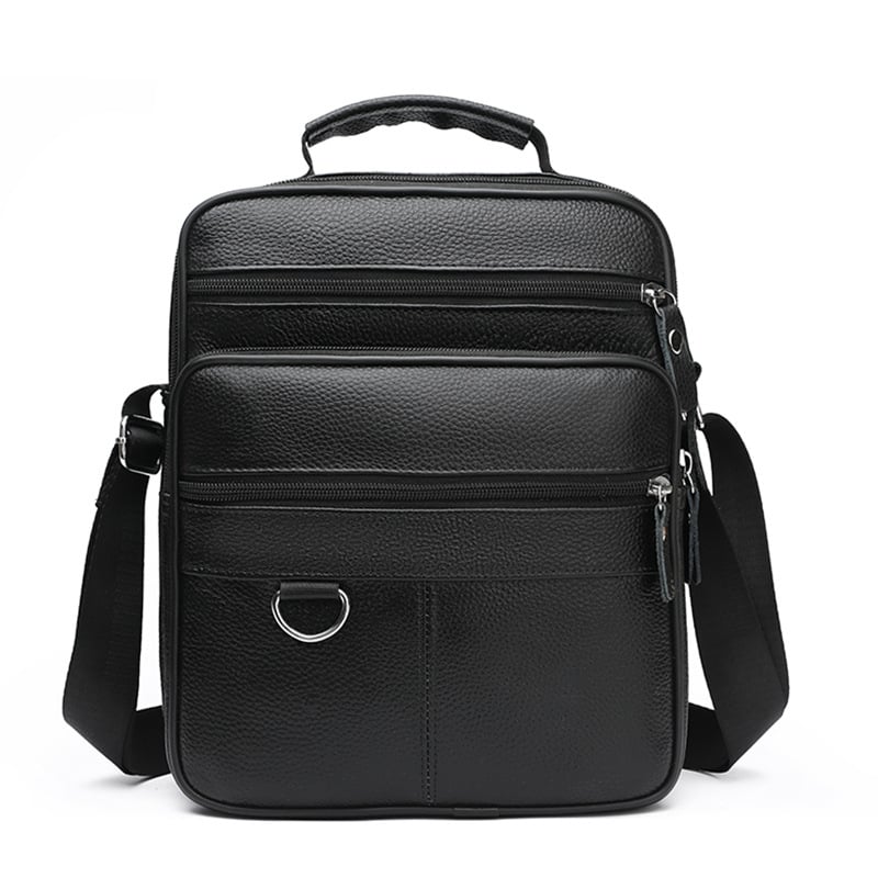 Muška torba za rame od prave kože, prva kvaliteta teleće kože, vodootporna, višestruki pretinci, uspravni crossbody dizajn