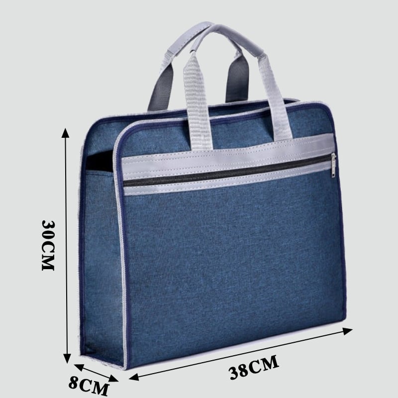 XT-8817 Oxford плат документна чанта с цип, печатано лого, тегло 0.25 кг