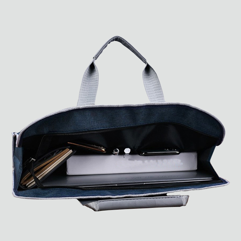 XT-8817 Oxford плат документна чанта с цип, печатано лого, тегло 0.25 кг