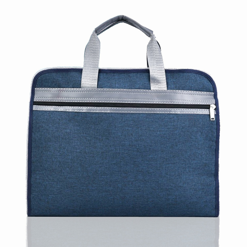 XT-8817 Oxford плат документна чанта с цип, печатано лого, тегло 0.25 кг