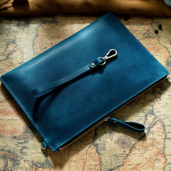 Τσάντα φορητού υπολογιστή από δέρμα πρώτης στρώσης, unisex με φερμουάρ για έγγραφα και iPad, άνοιξη 2025, αναπνεόμενη, αδιάβροχη, ανθεκτική στη φθορά, επένδυση από γνήσιο δέρμα