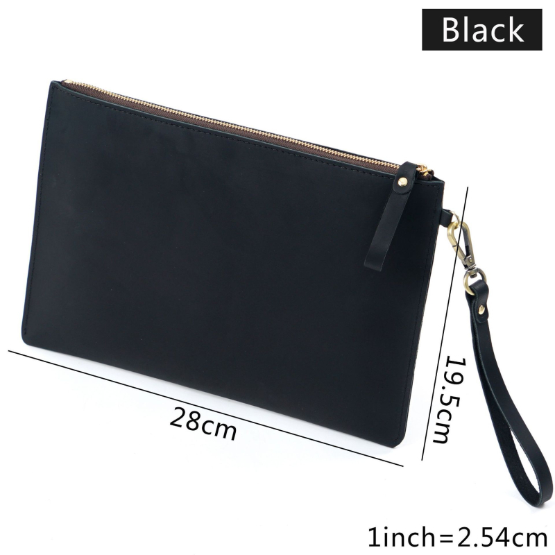 Τσάντα φορητού υπολογιστή από δέρμα πρώτης στρώσης, unisex με φερμουάρ για έγγραφα και iPad, άνοιξη 2025, αναπνεόμενη, αδιάβροχη, ανθεκτική στη φθορά, επένδυση από γνήσιο δέρμα