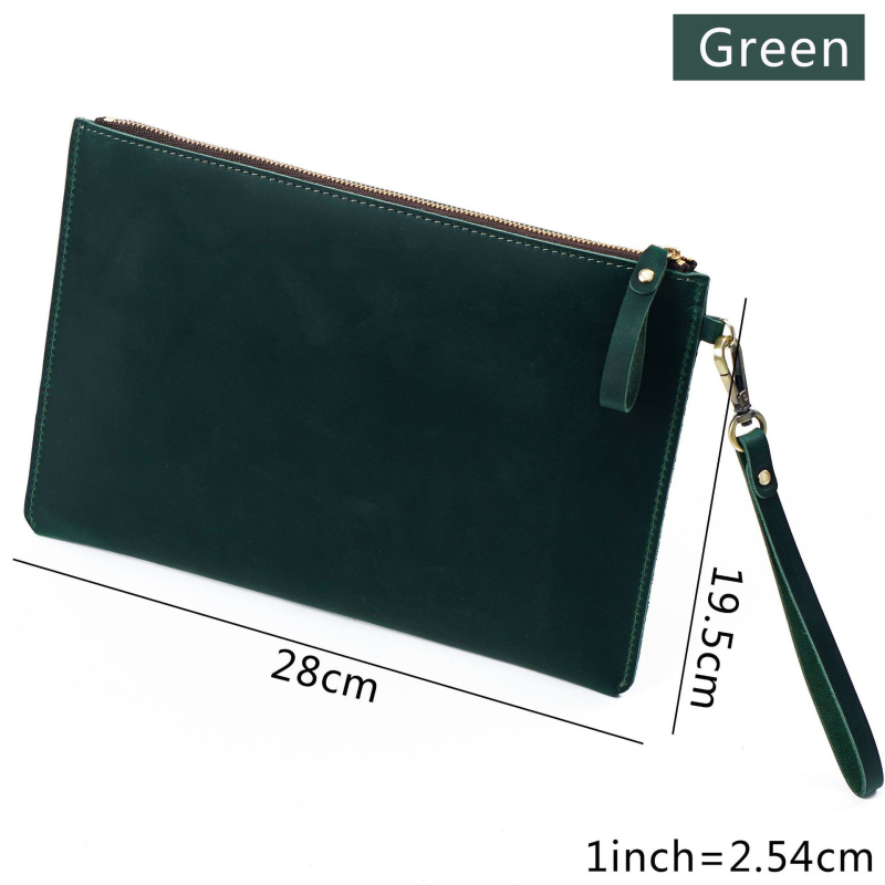 Τσάντα φορητού υπολογιστή από δέρμα πρώτης στρώσης, unisex με φερμουάρ για έγγραφα και iPad, άνοιξη 2025, αναπνεόμενη, αδιάβροχη, ανθεκτική στη φθορά, επένδυση από γνήσιο δέρμα