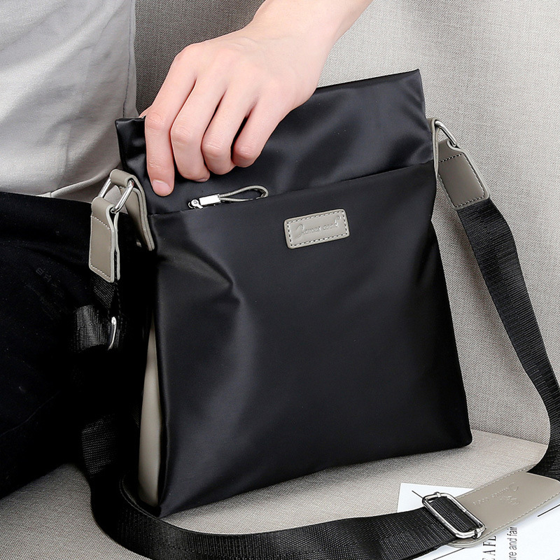 Prince Bird muška torba preko ramena, gradski minimalistički stil, Oxford platno, zatvarač, okomiti kvadratni oblik, može primiti 8-inčni laptop, unutarnji džepovi: džep sa zatvaračem, džep za telefon, džep za ID